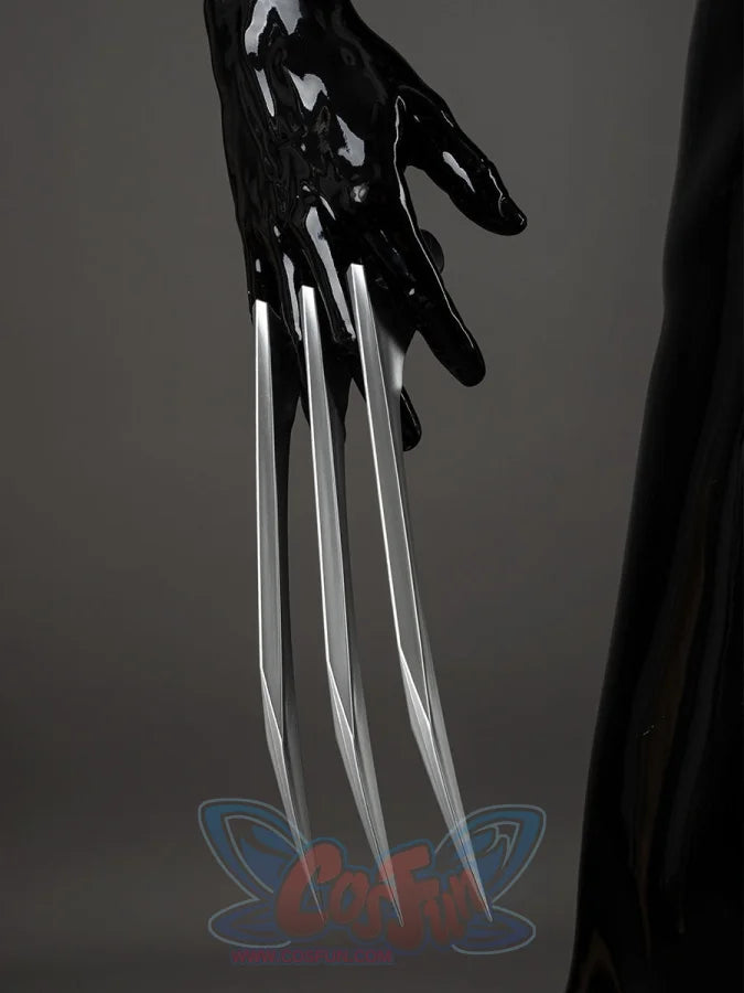 Wolf Claw Silver Blade cosplay prop anchors shiny silver triple claws across the knuckles of a black glove.