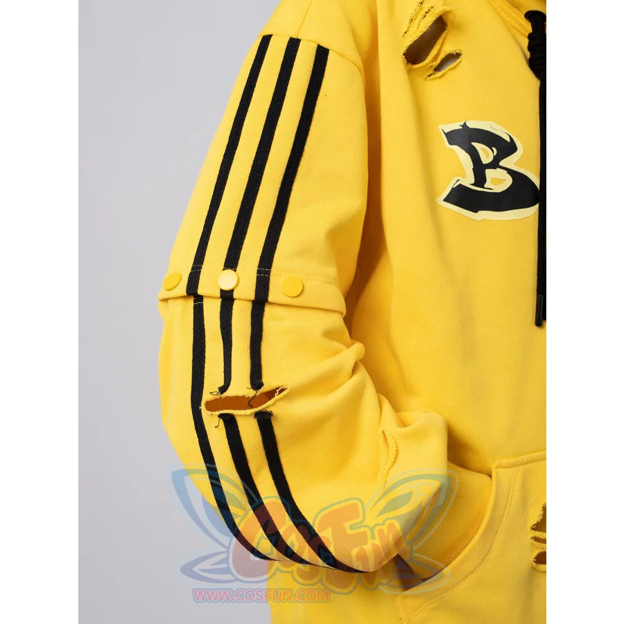 Cosfun Original Cute Electric Critter Yellow Grunge Cosplay Full Zip Hoodie A00006 Sweatshirt