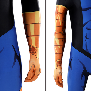 The sleeves feature three-dimensional printed patterns resembling metallic armor.