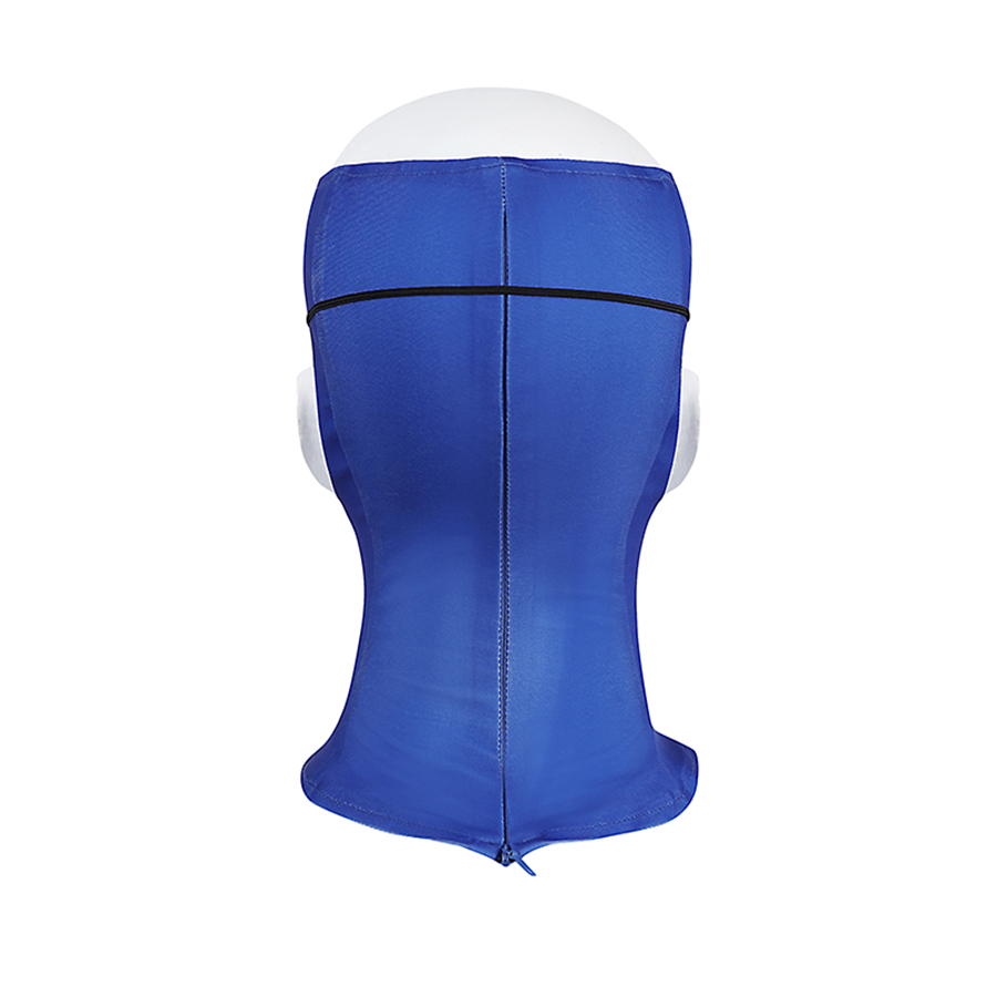 Invincible Season 4 Mark Grayson Cosplay Costume with blue mask, back view.