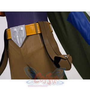 JOJO Bizarre Adventure Gyro Zeppeli Cosplay Costume, yellow belt with sliver buckel and twin anti-gravity side straps.