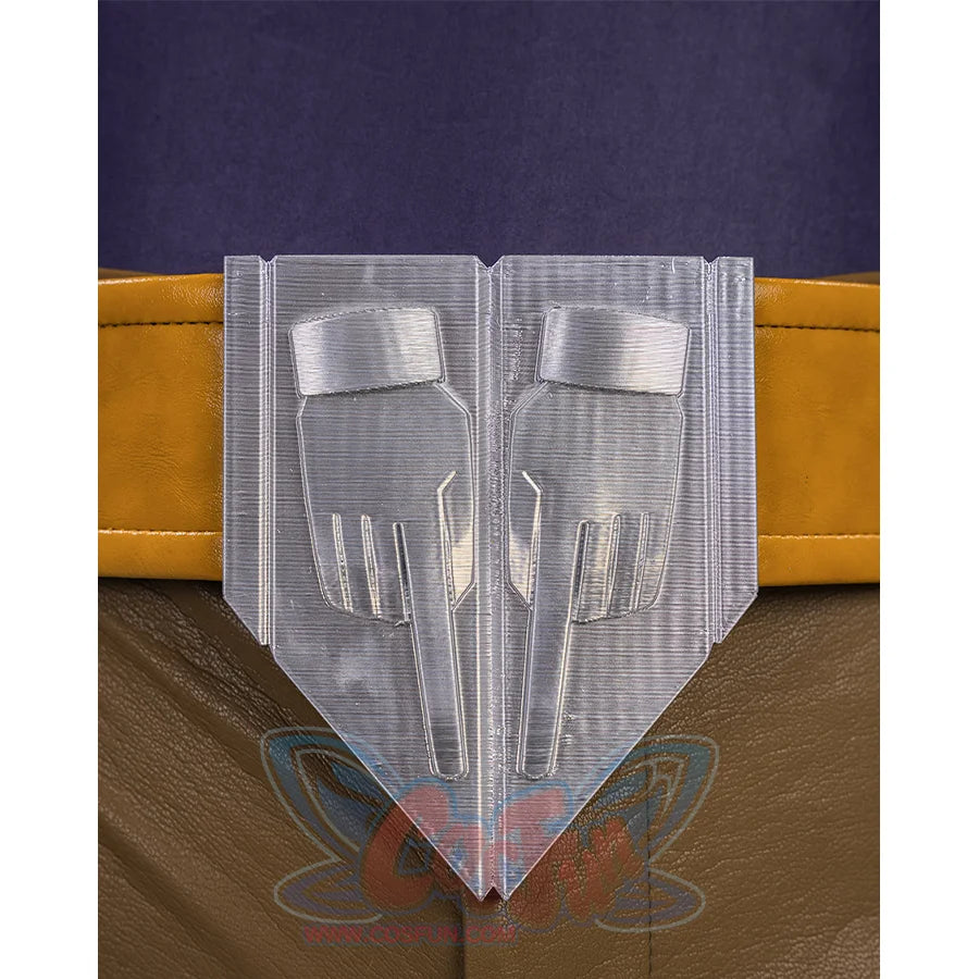 JOJO Bizarre Adventure Gyro Zeppeli Cosplay Costume, yellow belt with sliver buckel.