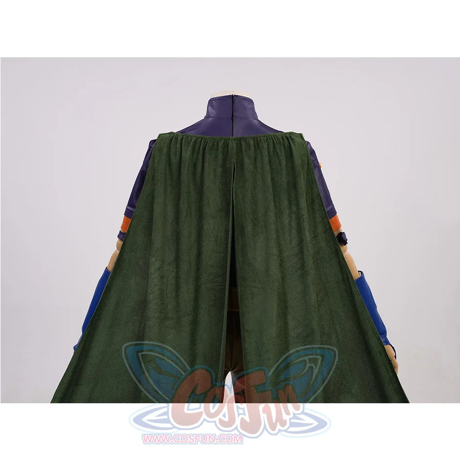 JOJO Bizarre Adventure Gyro Zeppeli Cosplay Costume, dark green slit long cloak.