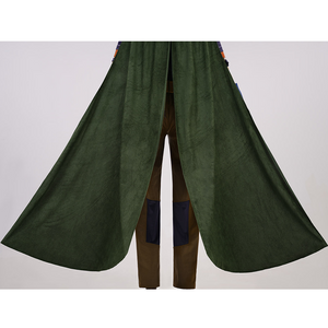 JOJO Bizarre Adventure Gyro Zeppeli Cosplay Costume, dark green slit long cloak.