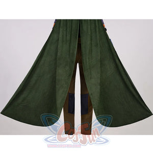 JOJO Bizarre Adventure Gyro Zeppeli Cosplay Costume, dark green slit long cloak.