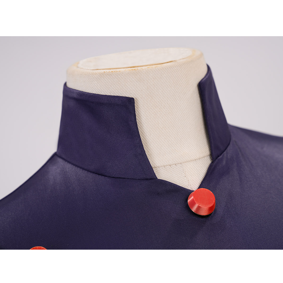 JOJO Bizarre Adventure Gyro Zeppeli Cosplay Costume, stand-up collar with a orange button in the center.