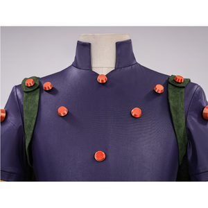 JOJO Bizarre Adventure Gyro Zeppeli Cosplay Costume, purple top with many orange decorations.