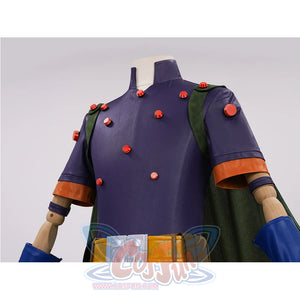JOJO Bizarre Adventure Gyro Zeppeli Cosplay Costume, the top has orange cuffs in the same color as the buttons.