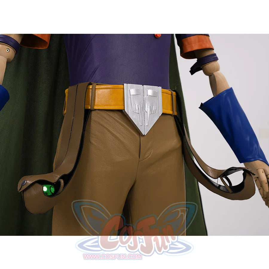 JOJO Bizarre Adventure Gyro Zeppeli Cosplay Costume, yellow belt with sliver buckel and twin anti-gravity side straps.