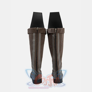 Jedi Temple Guard cosplay boots showing the back zipper closure and rear design