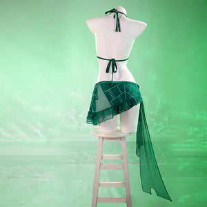 【PRE-SALE】Anime Cosplay Jolyne Cujoh 3-Piece Bikini Sheer Skirt Set FAN0035