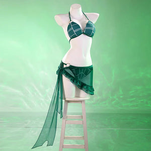 Little Girl cosplay Anime Cosplay Jolyne Cujoh 3-Piece Bikini Sheer... front view