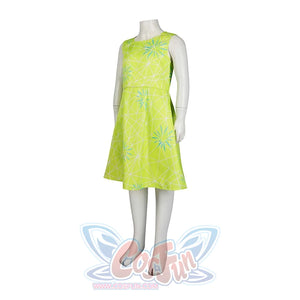 Presents the Joy cosplay dress from an angled front view on a mannequin, emphasizing the dress’s fit and pattern details.