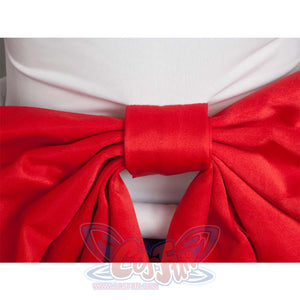 Close - up of the large red bow at the back of the Kid Cosplay Usagi Tsukino costume, showcasing the fabric texture and bow structure.