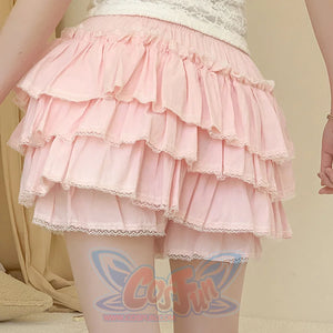Pink bloomers pettipants shorts for layering under skirts, back view