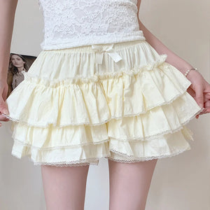 Cream yellow bloomers pettipants shorts for layering under skirts, front view