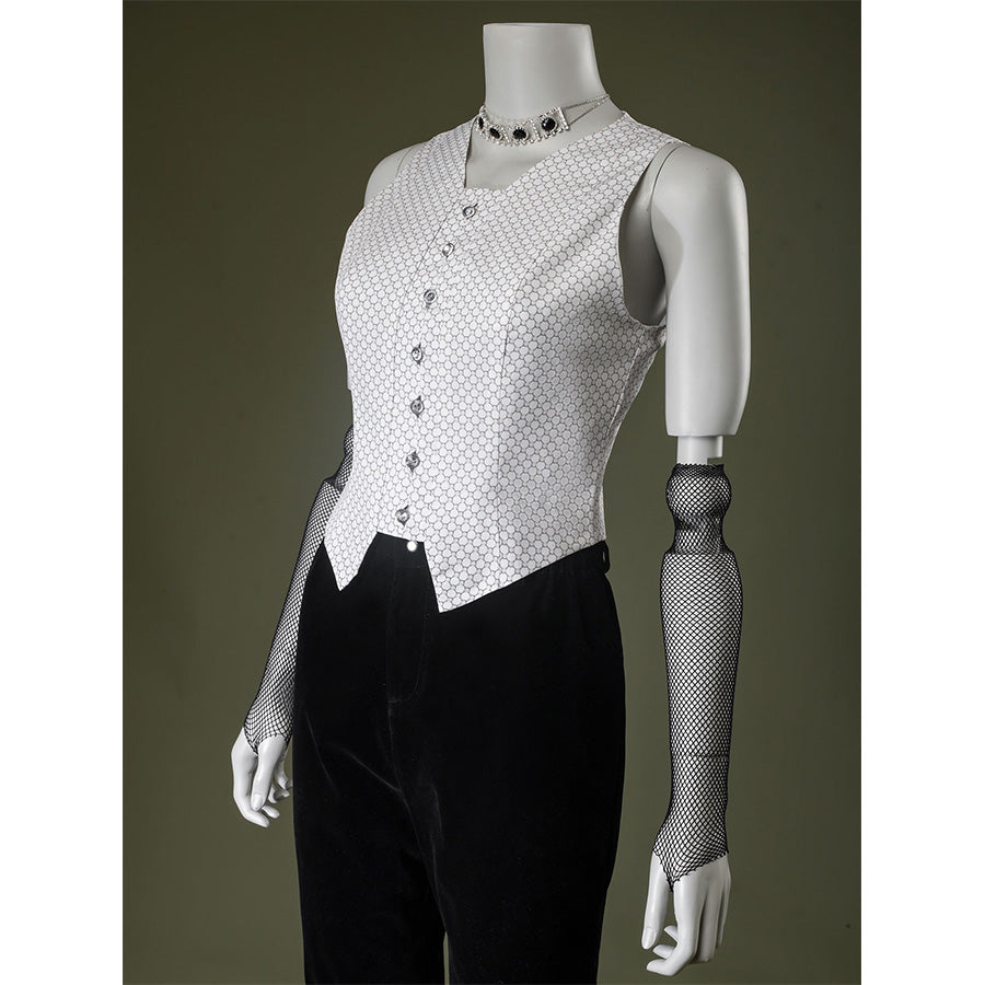 Close-up of Maestro cosplay costume