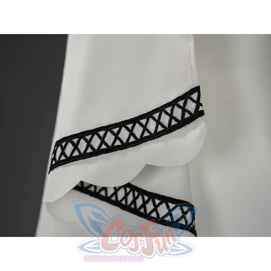 Hikami Meruru cosplay costume headscarf with black geometric webbing trim detail