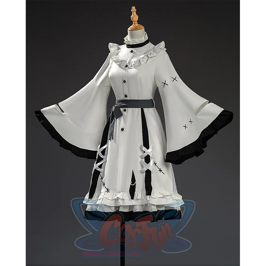 Hikami Meruru cosplay costume left side view with white cape and star lace-up details