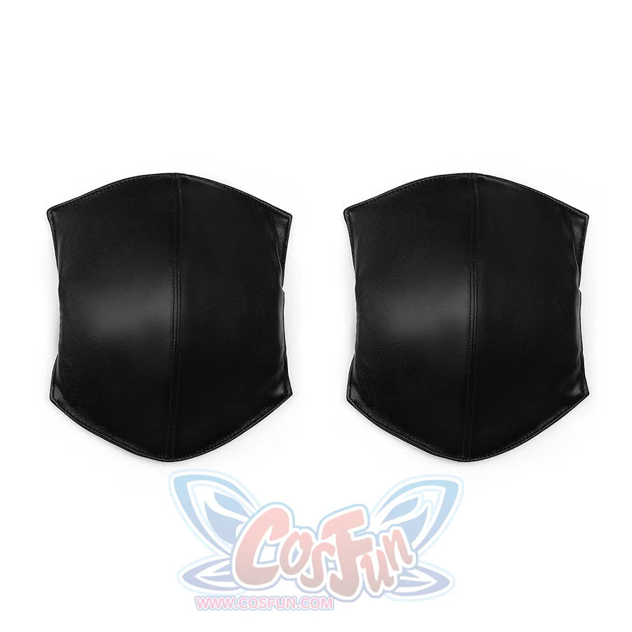 Kurobe Nanoka cosplay costume black wristband accessories with faux leather material and stitching