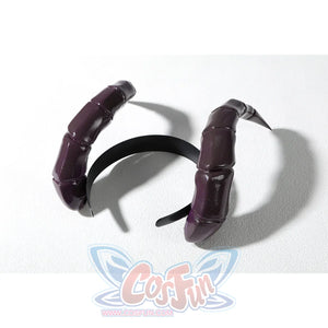 Malevola cosplay dark purple devil horns headband accessory with black elastic band