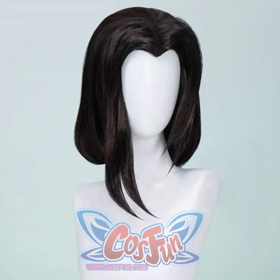 Side-angled view of Game Rivals Mantis wig, showing heart-shaped hairline and front layers