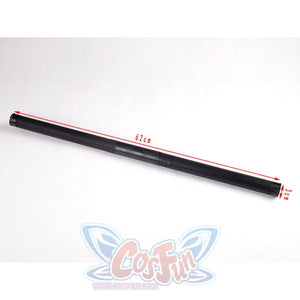 Matt cosplay nunchuck single handle with red measurement annotations showing 62cm length and 3cm diameter