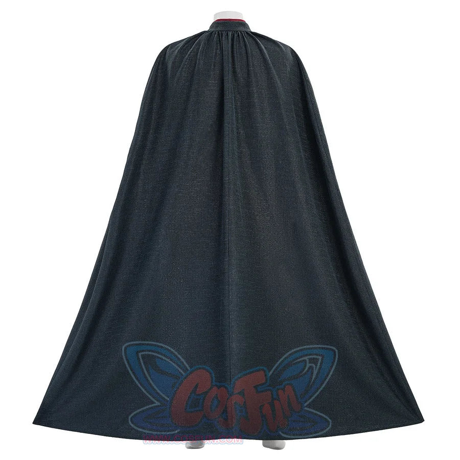 Max Eisenhardt cosplay dark cape back view on female mannequin, showing full length and collar