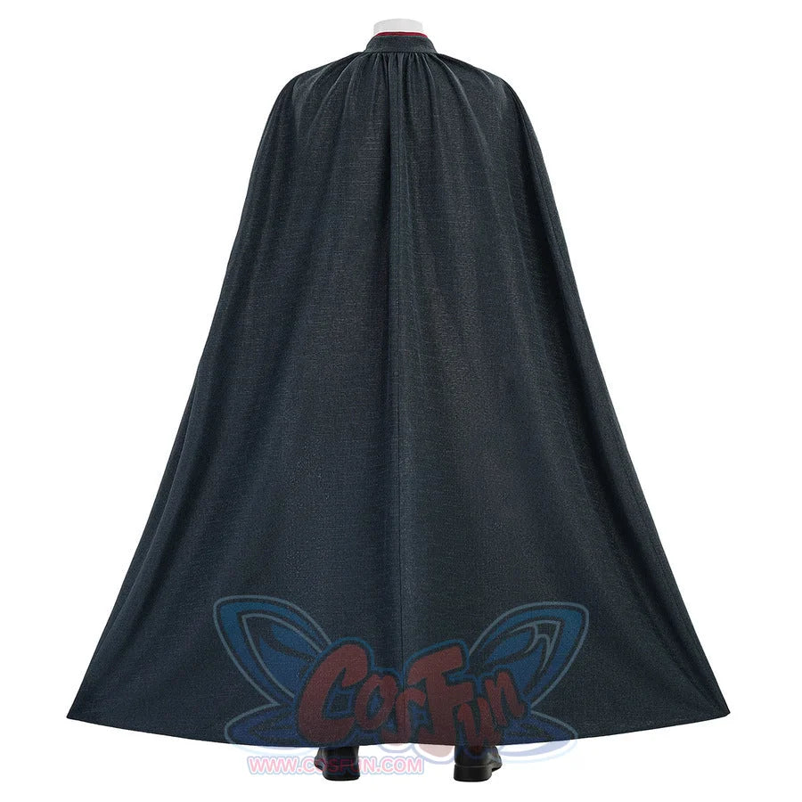 Max Eisenhardt cosplay dark gray long cape displayed from the back on a mannequin