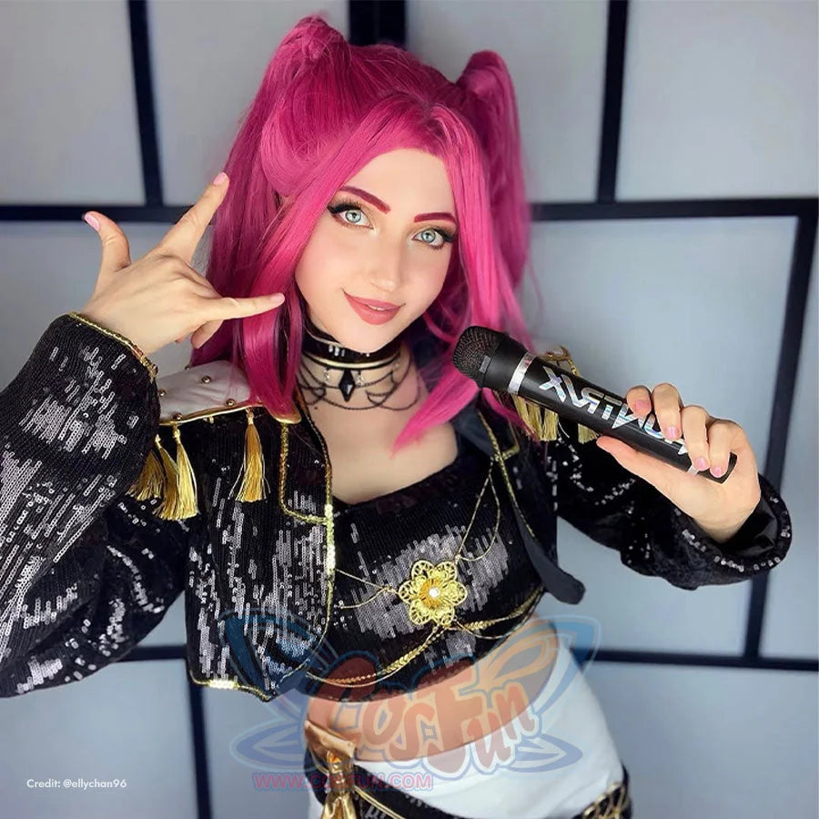 Mira Cosplay Wig Vibrant Pink Long Double Ponytails Wig N09513 Wigs