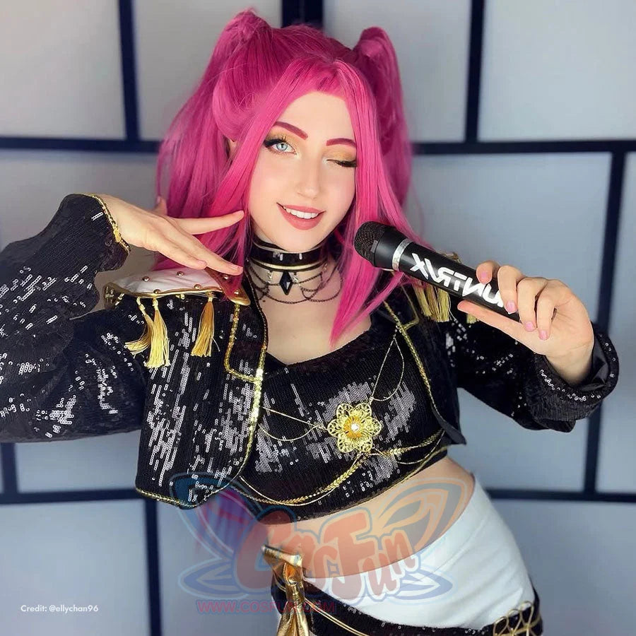 Mira Cosplay Wig Vibrant Pink Long Double Ponytails Wig N09513 Wigs