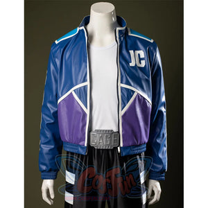  Blue and purple color jacket, the chest features the “JC” logo, representing “Johnny Cage” .