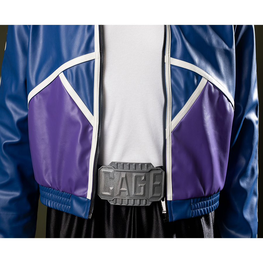 Mortal Kombat II Johnny Cage Cosplay Jacket White zipper, combining practicality and decoration.