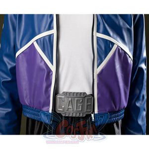 Mortal Kombat II Johnny Cage Cosplay Jacket White zipper, combining practicality and decoration.