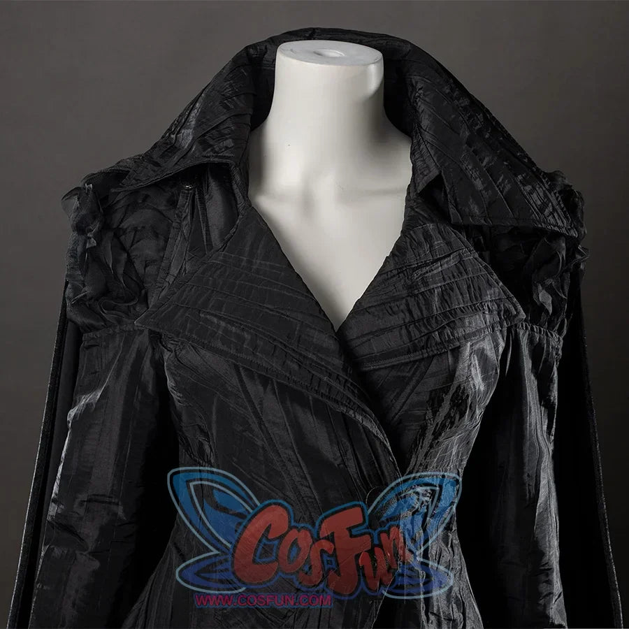 Movie Witch Elphaba Cosplay costume's  upper body view, it has narrow sleeves and suit collar, there are lace decoration on both shoulders.