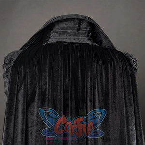 Wicked: For Good Elphaba Cosplay costume's back view is black velvet cape, it's wide and long.