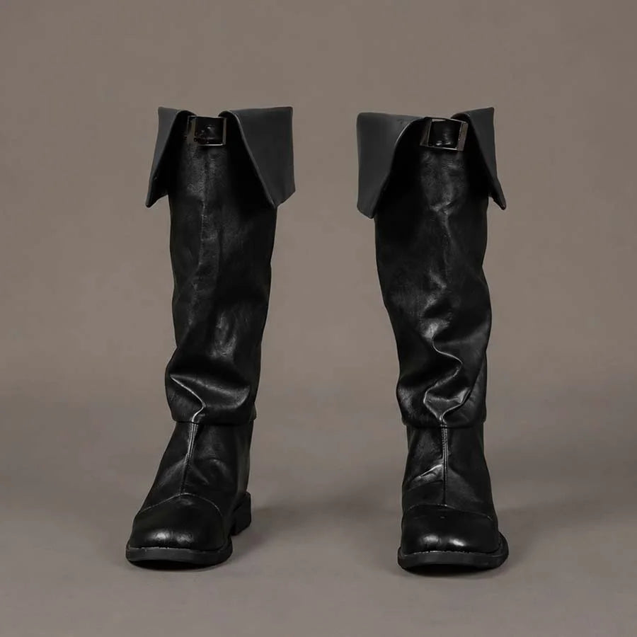 COSFUN The Legend of Zelda Tears of the Kingdom Link cosplay boots pairs slouchy shafts with silver buckled cuffs.