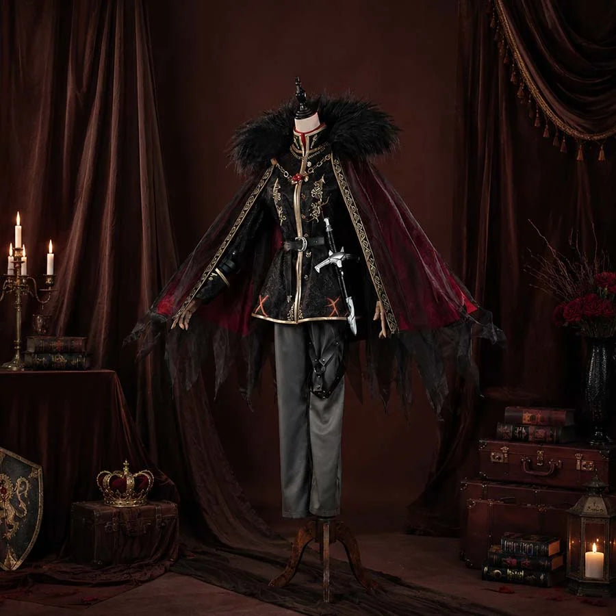 COSFUN Identity V Night Watch Ithaqua Morningstar cosplay costume layers gold-embroidered tunic over trousers anchored by a.