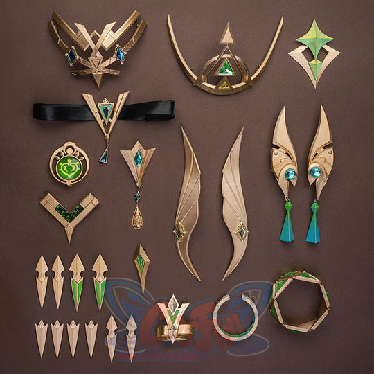 Nefer Cosplay Costume, accessories includes thigh ring, prop bracelets, PU leather bracelet, elf ears, ect.