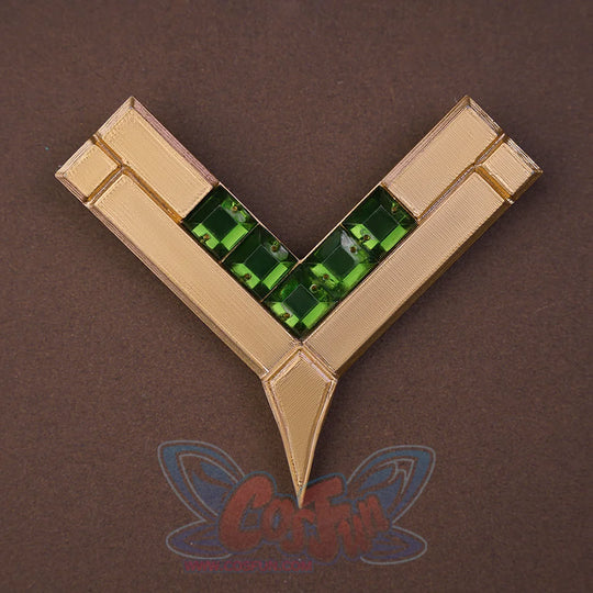 Genshin Impact Nefer cosplay costume back cape prop, mainly golden and green colors.