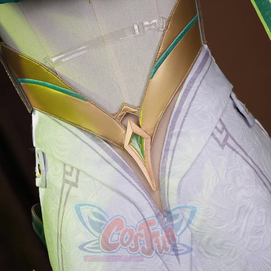Genshin Impact Nefer Cosplay Costume , close-up of waist back view, showing golden pattern design.
