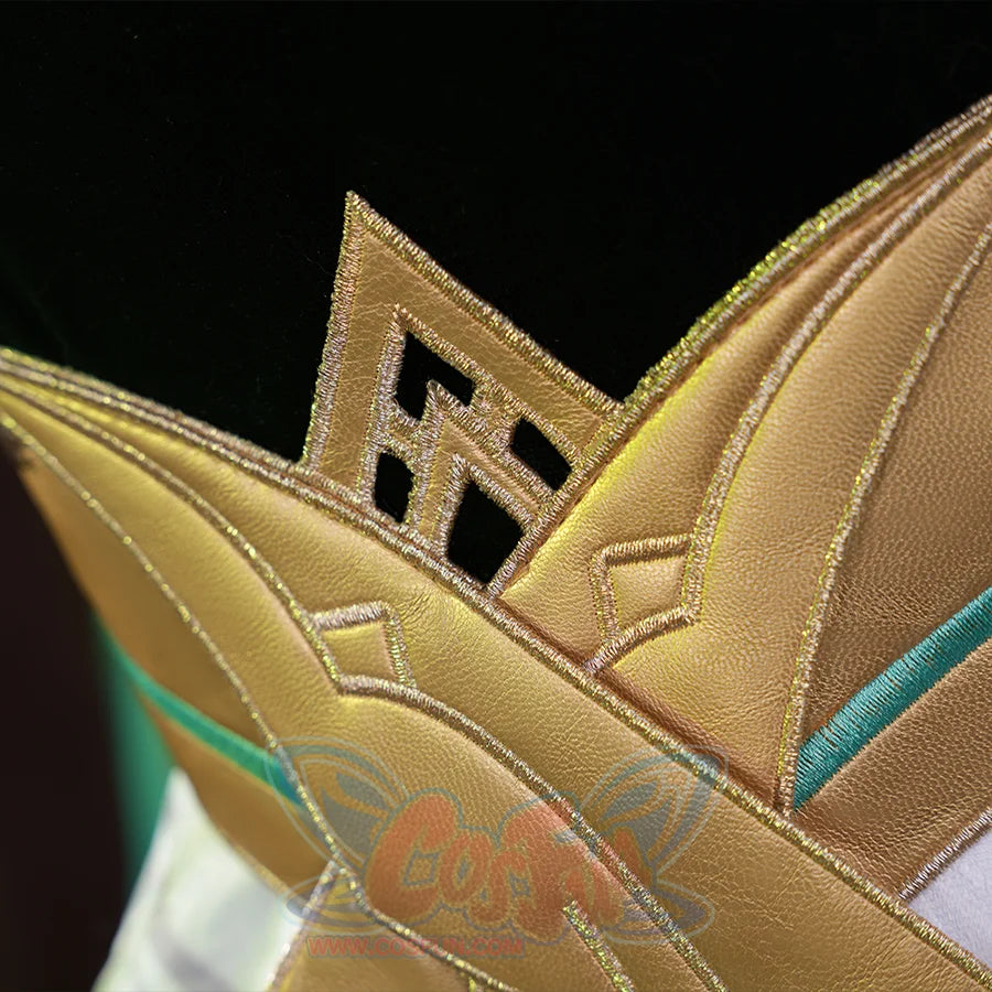 Genshin Impact Nefer Cosplay Costume , close-up of waist view, showing golden pattern design.