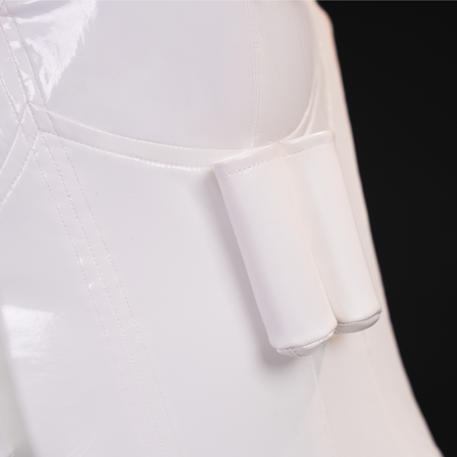 New Panty & Stocking with Garterbelt Gunsmith Cosplay Costume, there are two gun holsters on the front of the costume.