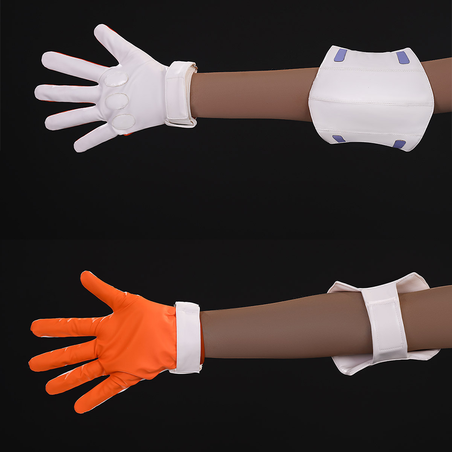 New Panty & Stocking with Garterbelt Gunsmith Cosplay Costume, white elbow pads and gloves.