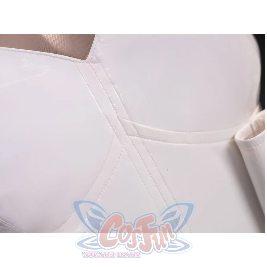 New Panty &amp; Stocking with Garterbelt Gunsmith Cosplay Costume, white PU leather bodysuit.