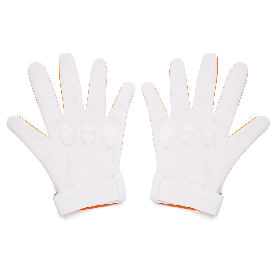 New Panty &amp; Stocking with Garterbelt Gunsmith Cosplay Costume, the gloves are white on the back of the hand and orange on the palm.