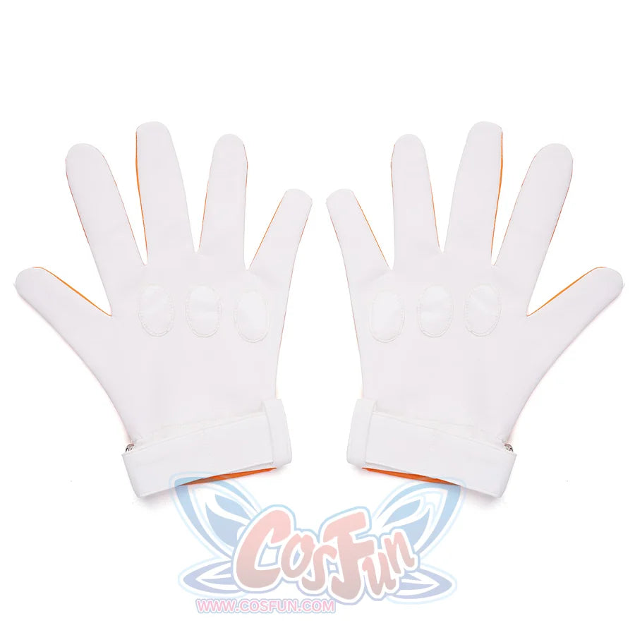 New Panty &amp; Stocking with Garterbelt Gunsmith Cosplay Costume, the gloves are white on the back of the hand and orange on the palm.