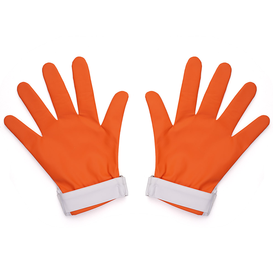 New Panty &amp; Stocking with Garterbelt Gunsmith Cosplay Costume, the gloves are white on the back of the hand and orange on the palm.