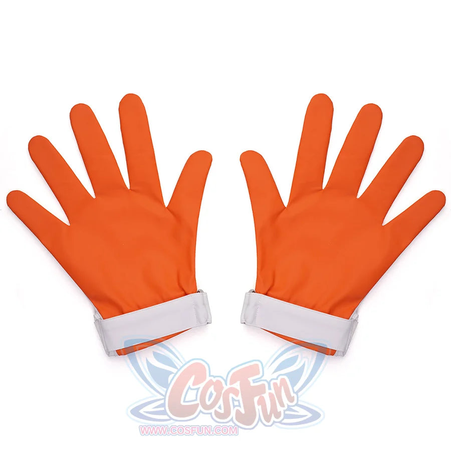 New Panty &amp; Stocking with Garterbelt Gunsmith Cosplay Costume, the gloves are white on the back of the hand and orange on the palm.