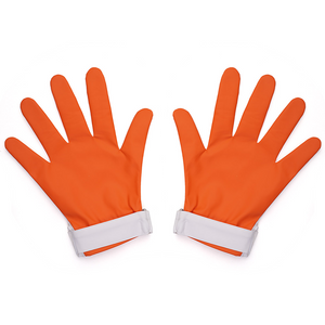 New Panty & Stocking with Garterbelt Gunsmith Cosplay Costume, the gloves are white on the back of the hand and orange on the palm.